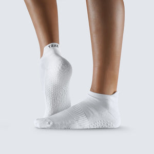 Ankle grip sock- white (S,M) for yoga/Pilates